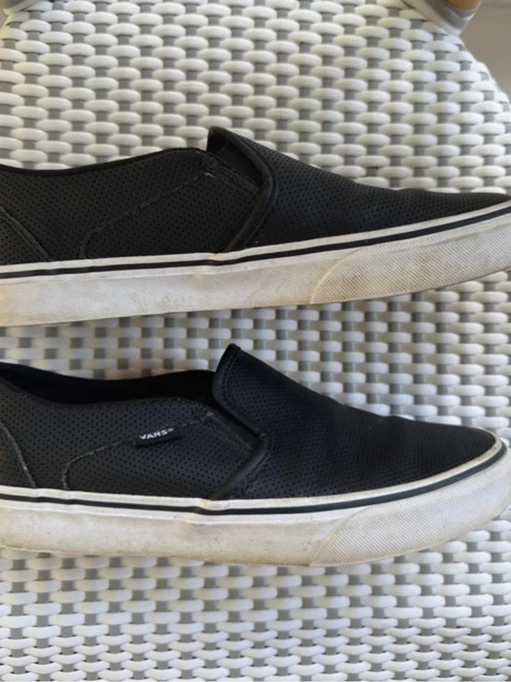 Vans Black Perforated Slip-On Loafers